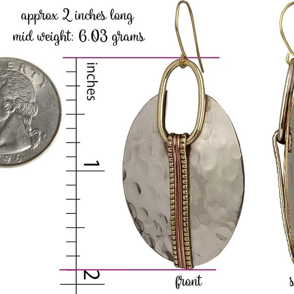 Boho Earrings Silver Gold Copper Dangle Ethnic Gift for Women Stylish Jewelry - Picture 3 of 8